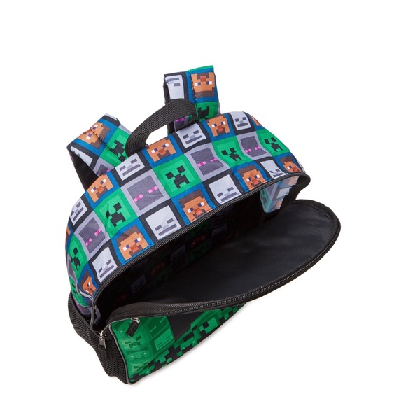 Minecraft 4pc kids Backpack Set with padded laptop sleeve, lunch bag & pad new - Picture 3 of 6